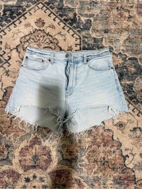Abercrombie & Fitch Light Blue Distressed Denim Cutoff Shorts